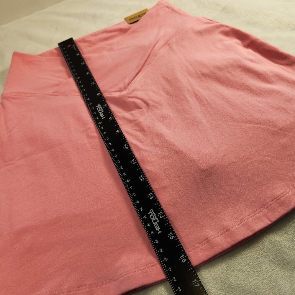 VS PINK Pink Stretch Cotton High Waist V Crossover Skort with Pockets Small NWT - Picture 3 of 9